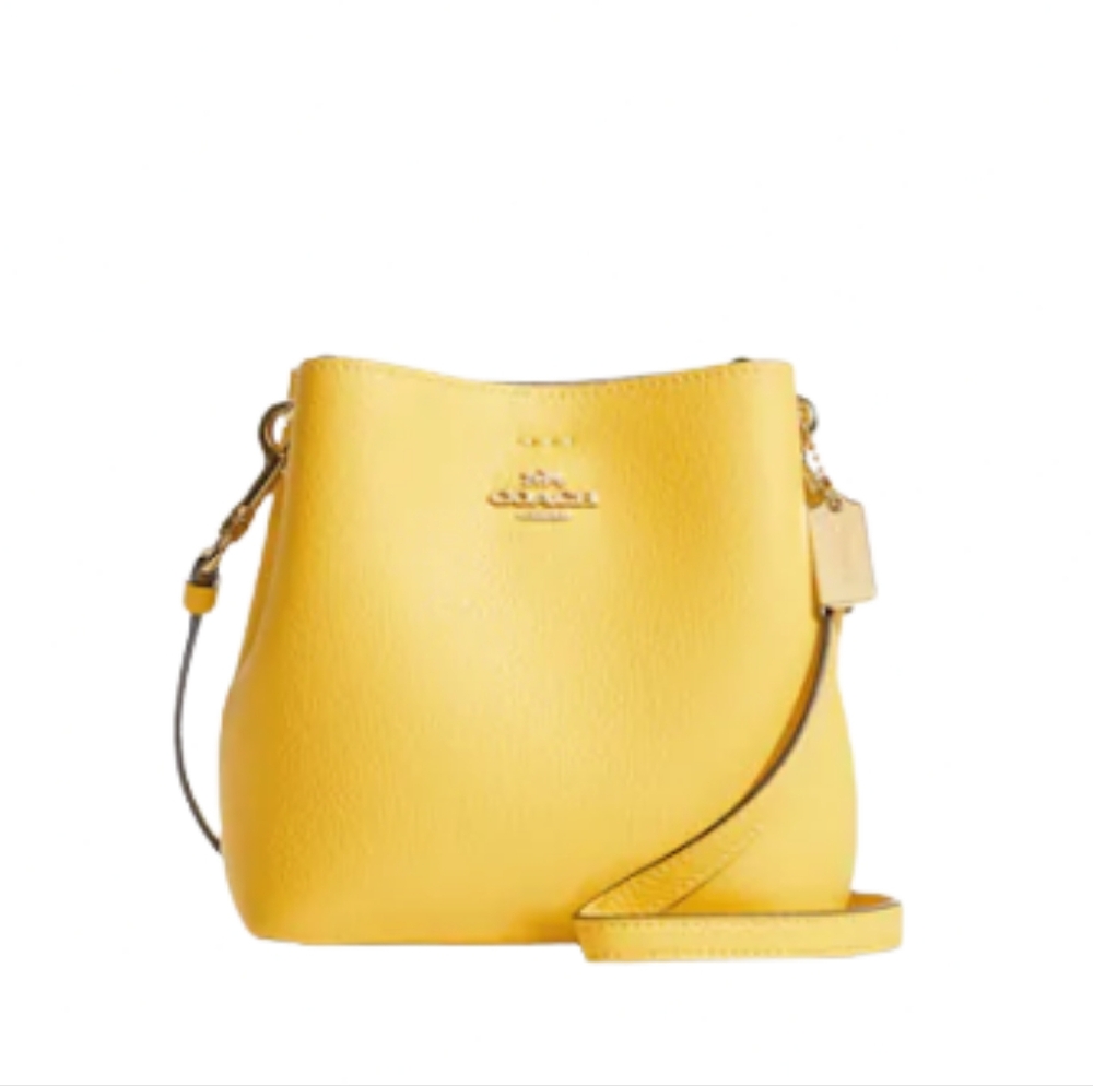 NWT Coach Mini Town Bucket Bag In Retro Yellow
